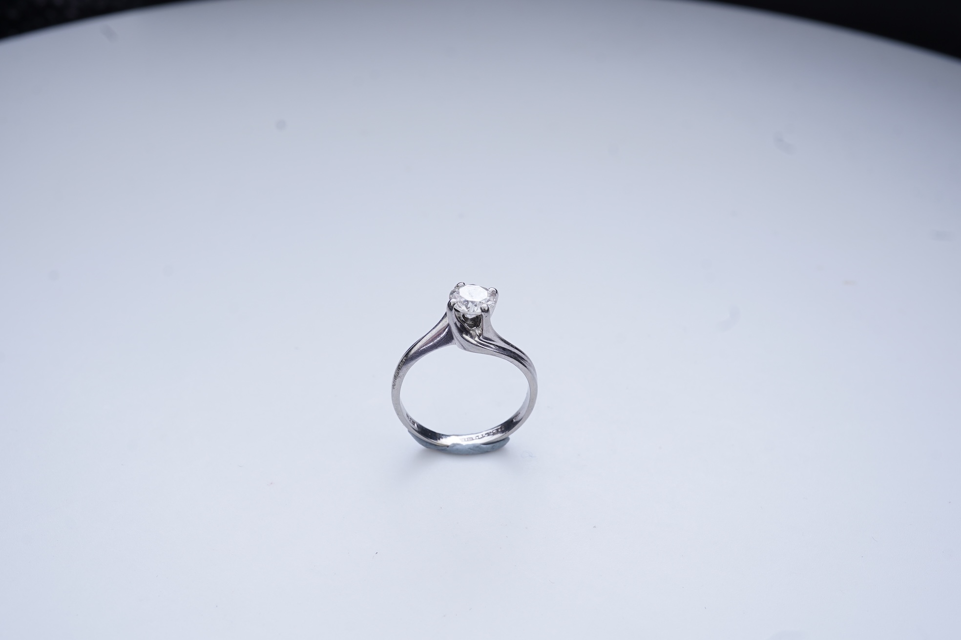 A diamond solitaire ring